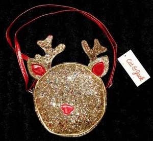 CAT & JACK Gold Glitter Sparkle Reindeer Christmas Holiday Girls Purse NWT - Picture 1 of 10