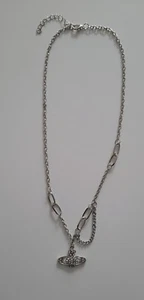 Orb and safety pin silver necklace - Picture 1 of 1