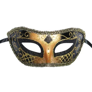 Máscara Veneciana Negra Mascarada Baile de graduación Fiesta Mardi Gras Halloween Boda - Imagen 1 de 3
