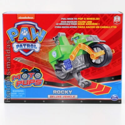 SPIN MASTER PAW Patrol Rocky Moto Pups Deluxe Pull Back Vehicle 20129830 NEU/OVP Fahrzeug