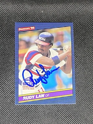 Rudy Law Chicago White Sox 1986 Donruss Signed Auto Card #632 ~ COA - Image 1 of 3