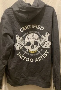 Gray Hoodie Certified Tattoo Artist Size Large - Picture 1 of 3