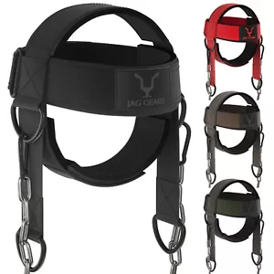 JAG GEARS Head Harness Neck Training Neoprene Padded Adjustable Steel Chain - Picture 1 of 29
