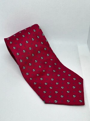 Vtg Pierre Cardin Tie Silk Necktie Red Polka Dot Italy Geometric Diamond - Image 1 of 4