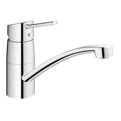 Kitchen Tap Mixer Chrome Single Lever Swivel Spout Ergonomic Modern Faucet - Image 1 of 4