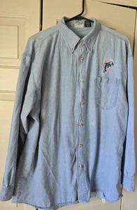 Vintage Miami Dolphins Denim....Yes Denim.... Shirt. Unique. - Picture 1 of 3