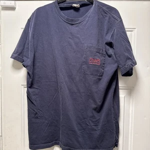 Camiseta De Colección Años 90 Chaps Ralph Lauren Para Hombre L Azul Bolsillo Desteñida Deletrear Logo - Imagen 1 de 4