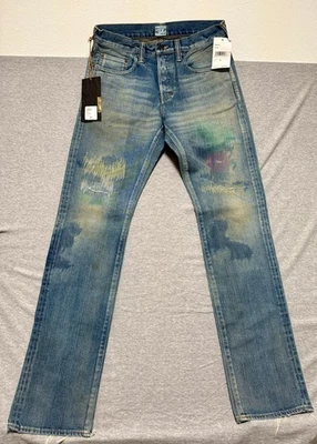RARE PRPS NOIR MADE IN JAPAN BLUE JEANS P89P09P DEMON SIZE 30 NWT 100% COTTON - Image 1 of 4