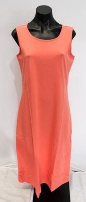Vestido sin mangas para mujer Chadwicks tejido liso cuello redondo CA4 coral brillante mediano Foto 1 de 4