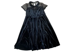 Retro Chic By TORRID Women's Mesh & Velour Collared Sweetheart Fit & Flare Dress - Bild 1 von 9