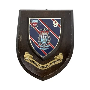 Vintage 94th Ordnance Company (V) Bristol Heraldic Mess Wooden Plaque/Shield - Picture 1 of 2