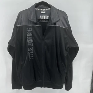 Title Boxing Black And White Track Suit Jacket Unisex Size Large Embroidered - Picture 1 of 8