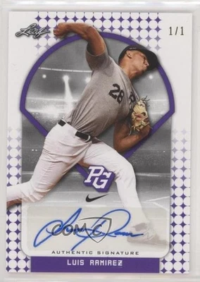 2018 Leaf Perfect Game National Showcase Purple 1/1 Luis Ramirez Auto nh1 - Image 1 of 3