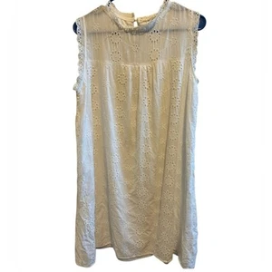 Ace by Aimee White Eyelet Cotton Dress Sleeveless Sz L (10/12) - Picture 1 of 10
