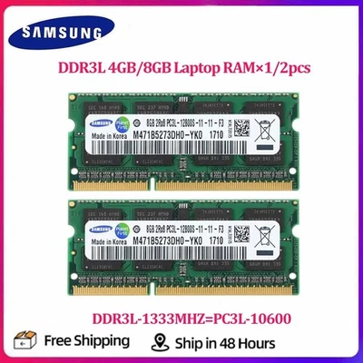 Samsung DDR3L 1333 16GB(2*8GB) 8GB 4GB 2Rx8 PC3-10600 SODIMM Laptop Memory RAM - Image 1 of 4