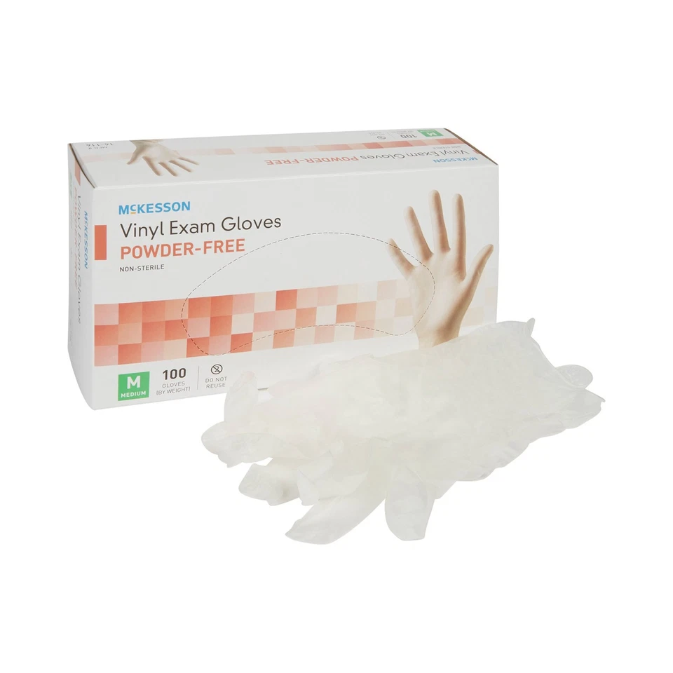 McKesson Vinyl Exam Gloves - Pack of 100, Medium