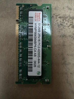 Hynix 512MB DIMM 533 MHz DDR2 Memory (HYMP564S64BP6C4) - Image 1 of 2