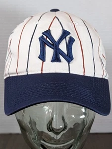 New York Yankees OC Sport Mütze verstellbar weiß marine gestreift Retro Cooperstown - Bild 1 von 12