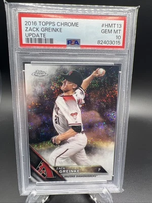 2016 Topps Chrome Update Zack Greinke Mini Diamonds PSA 10 POP 4 DIAMONDBACKS - Image 1 of 2