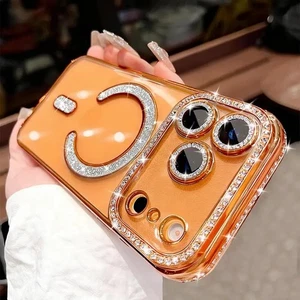 Glitter Diamond Girl MagSafe Compatible Case For iPhone 17 Pro Max Pro Air - Picture 1 of 27