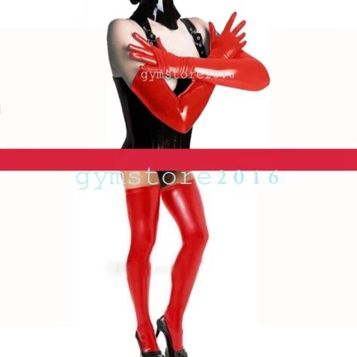 Сексуальная женщина перчатки чулки ноги мокрый внешний вид латекс вечеринки оперный костюм карнавальный - Изображение 1 из 4