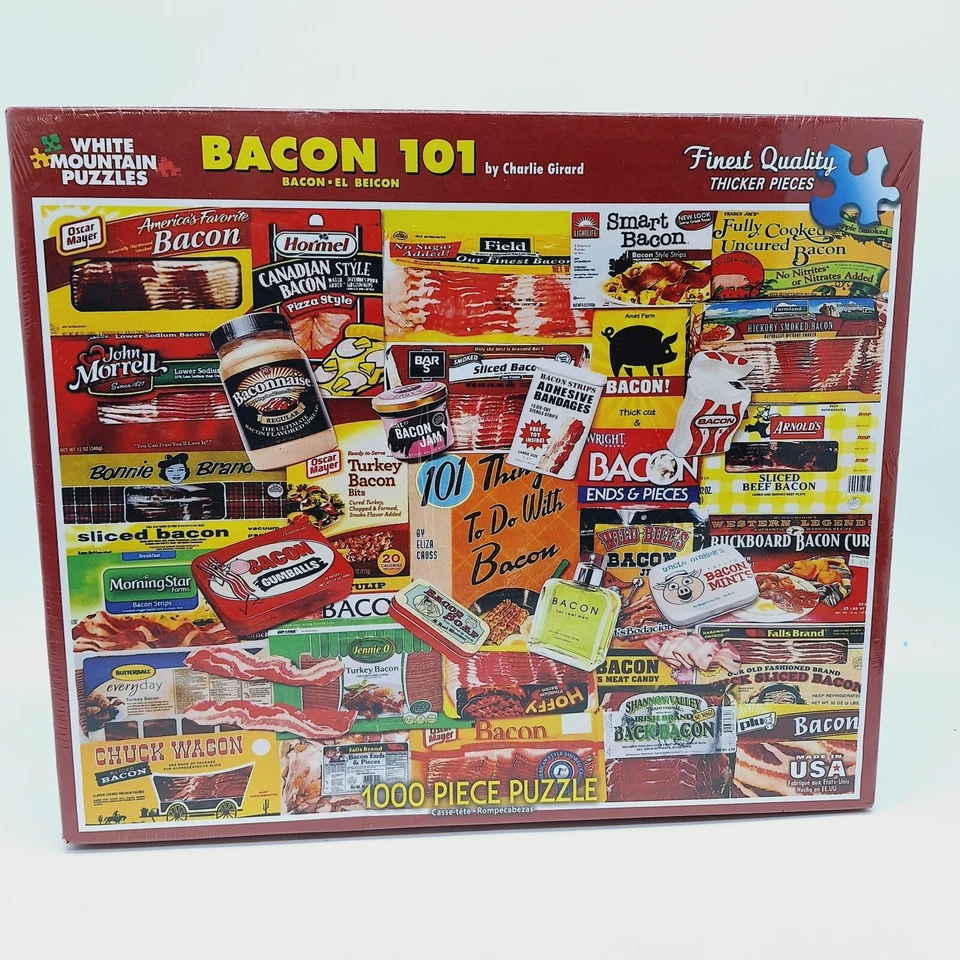 White Mountain Jigsaw Puzzle Bacon 101 Charlie Girard 1000 Pcs #1048