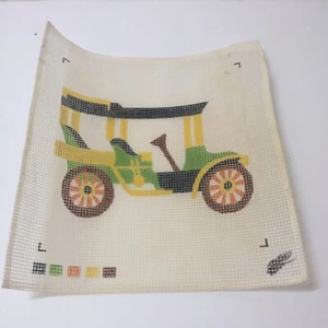 Antique Classic Car Needlepoint Canvas 10 Count Penelope 10" x 10" - Picture 1 of 6