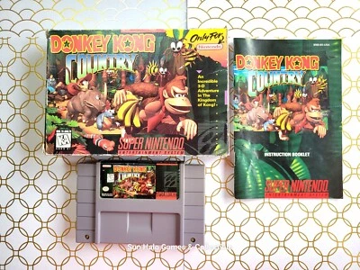 Donkey Kong Country Authentic (Super Nintendo SNES, 1994) CIB Complete - TESTED  - Image 1 of 4