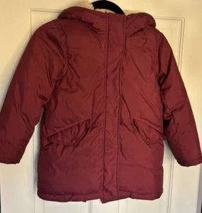 Crewcuts Everyday Girls Puffer Coat Sherpa Lined Burgundy Maroon Size Small 6-7 - Picture 1 of 13