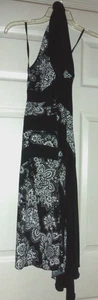 Love Tease Black White Halter Dress Asymmetrical Hem Size Medium - Picture 1 of 7