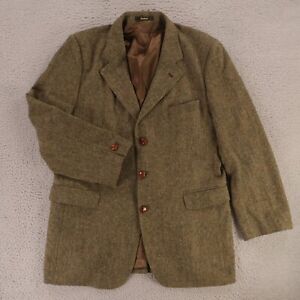 Barbour Jacket Brown Multicolor Knob Wool Tweed Barleycorn Sport Coat Blazer 44R