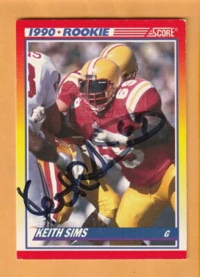 Keith Sims Iowa State Cyclones AUTO Signed 1990 Score Warren New Jersey - Image 1 of 2
