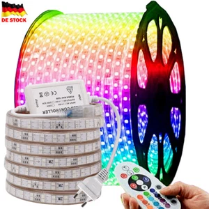 220V 5050 RGB LED Streifen Stripe Lampe Lichtband Wasserdicht Licht Innen&Aussen - Bild 1 von 14
