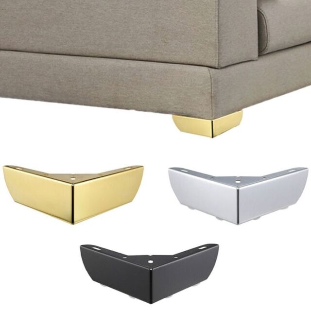 4 Pcs Patas para Sofas de Metal Patas de Repuesto para Muebles Triangulares  para Mesa Armario Cama Plata - 10cm