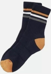 NWT Boys S (11-12) Gymboree GYMGO CREW SOCKS Cotton/Nylon/Spandex Black/Orange - Picture 1 of 1