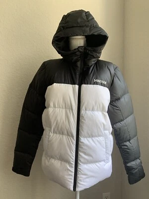 Marmot Hooded Down Jacket White black L - Image 1 of 3