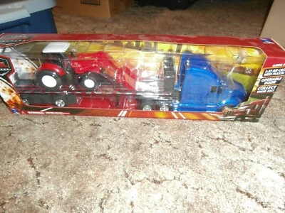 Newray Long Haul Trucker Kenworth T700 Flatbed Farm Tractor 1:32 Scale playset - Image 1 of 3