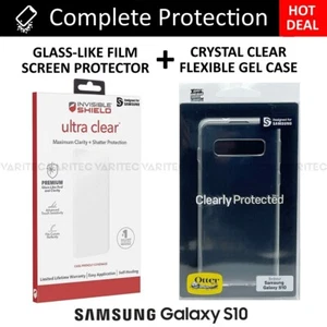 Funda Gel Silicona Transparente Otterbox + Película Zagg Protector Pantalla Samsung Galaxy S10 - Imagen 1 de 6