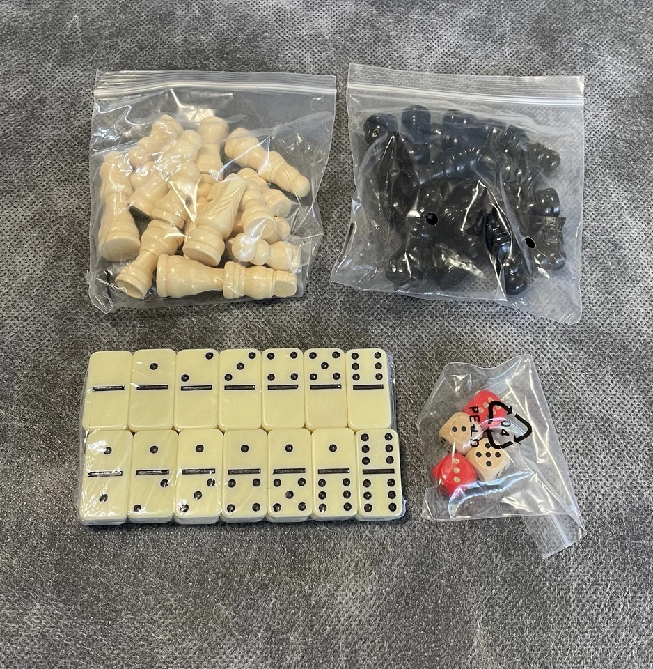 Piezas de juego de madera y plástico de repuesto de dominó y dados de ajedrez de 2' pulgadas ¡Nuevo! Foto 1 de 4