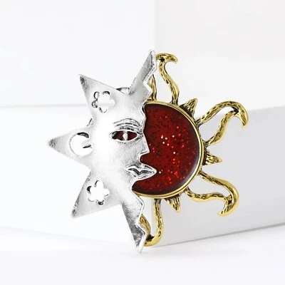 Broches clásicos de luna y prendedores de cristal solar para mujer Ramadán romántico lujo Foto 1 de 4