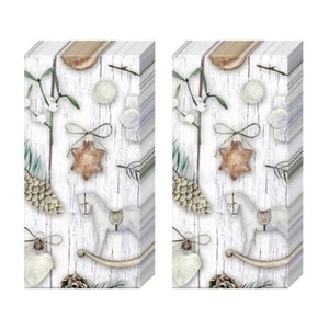 White Xmas Deco Christmas Decoration Paper Pocket Tissues 21 cm sq 4 ply 2 packs - Picture 1 of 1