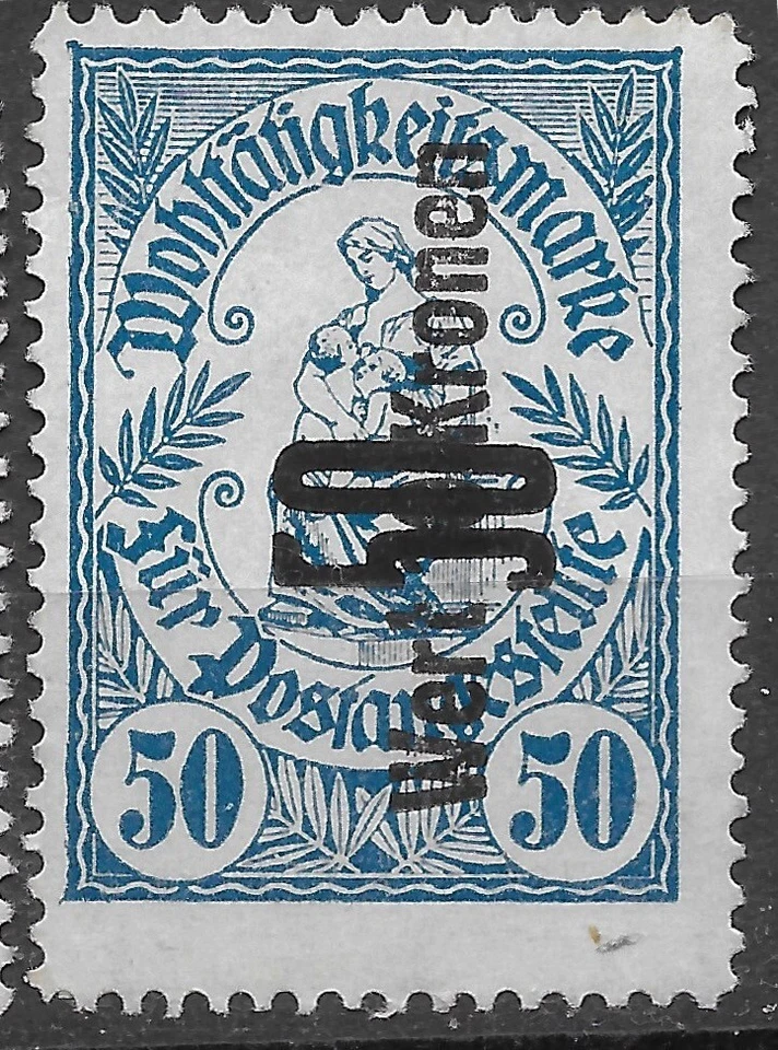 AUSTRIA Publicidad sello de caridad para trabajadores postales🔥50 K/AZUL🔥MNG🔥FISCAL🔥 Foto 1 de 1