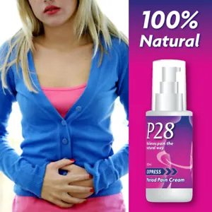 P28 EXPRESS PERIOD PAIN CREAM FAST WORKING PAIN RELIEF STOMACH BACK LEG PAIN - Picture 1 of 2