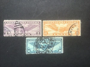 USA 1932-1936 Winged globe 5c 6c & 30cent used. P2 - Picture 1 of 1
