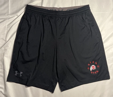 Utah Utes Under Armour Heatgear Athletic Shorts w/Pockets Black Men's XL NICE Cover