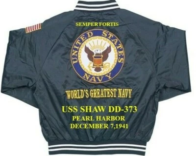 CHAQUETA SATINADA BORDADA USS SHAW DD-373 PEARL HARBOR 7/12/1941 (SOLO ESPALDA) Foto 1 de 4