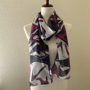 Zazou Luxe 100% Silk Chiffon Shoe Design Rectangular Scarf Excellent Condition - Picture 1 of 9