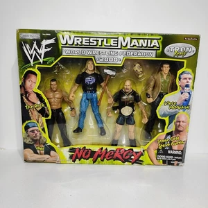 WWF Wrestlemania 2000 No Mercy Jakks 4 Rock, Stone Cold, HHH, Mr McMahon WWE - Foto 1 di 20