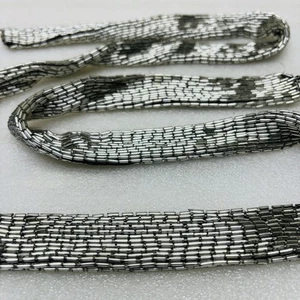 Handmade Sparkly Silver Gray Beaded Belt Boho 46"-Total 1"-Thick • G‼ - Picture 1 of 7