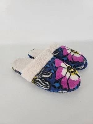 Zapatillas Vera Bradley ACOGEDORAS POLAR Azul Estampado Floral Talla Mediana 7/8 Sin Cordones Foto 1 de 4